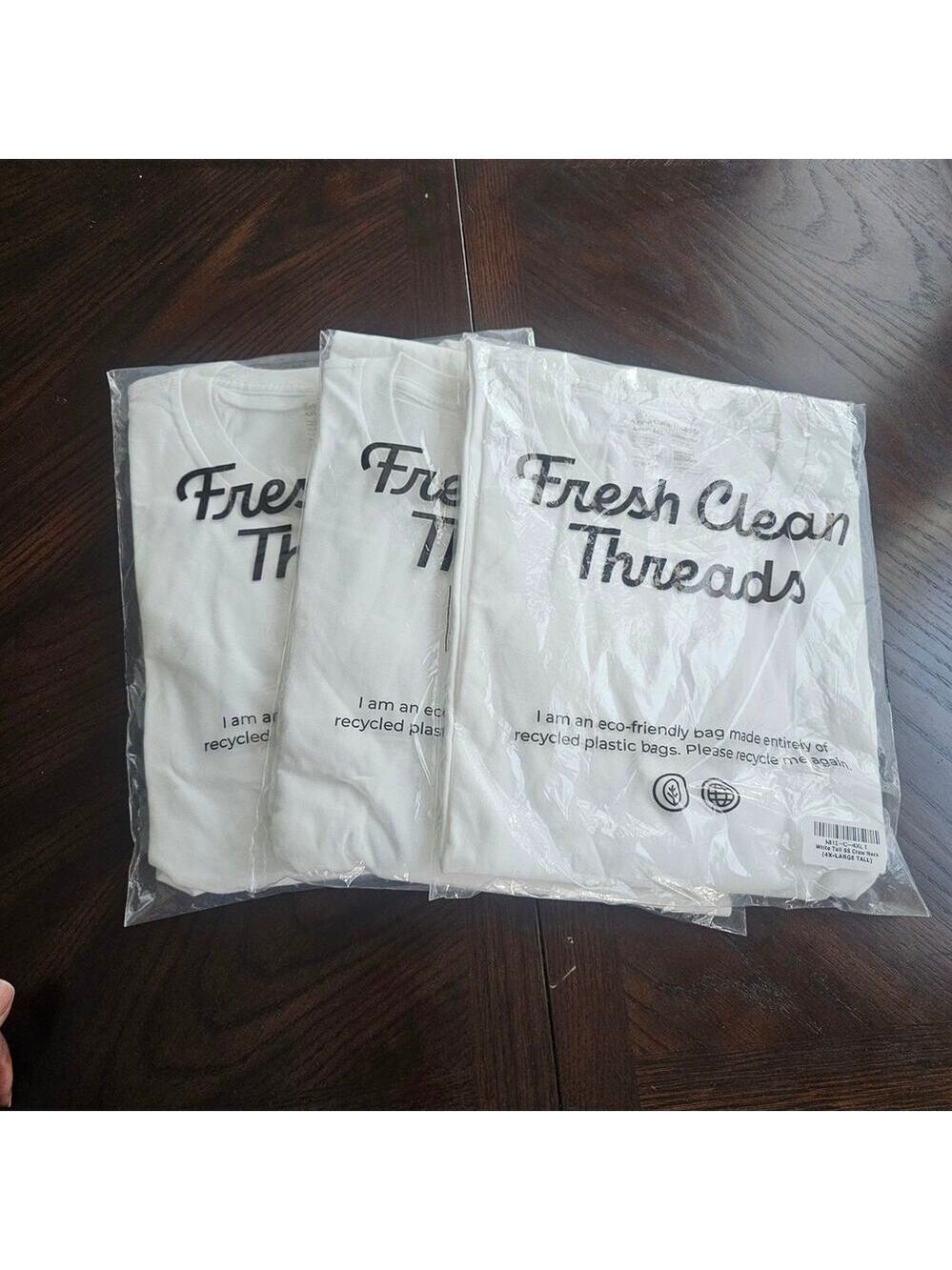 Fresh Clean Threads White Crew Neck T-shirt Bundle Size 4XL